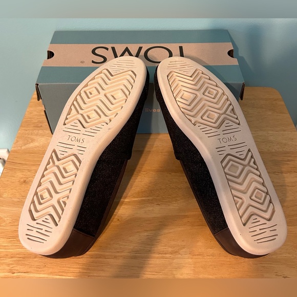 Toms Alpargata Charcoal Herringbone W/Synthetic Trim Men’s Size 8.5 - Picture 4 of 4